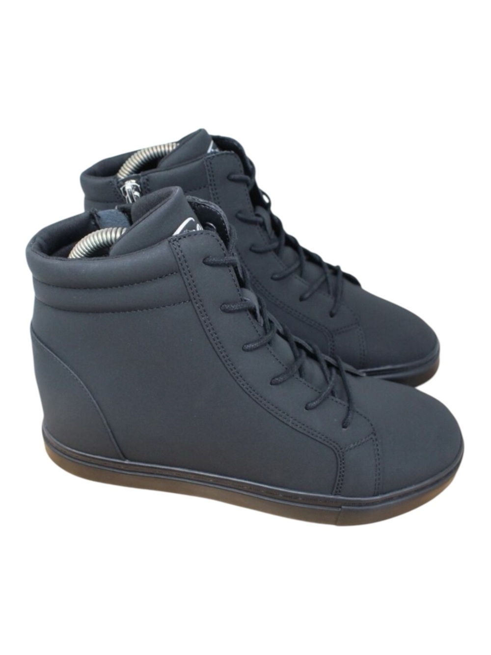 Fuego Black Wedge High-Top Sneaker Boots